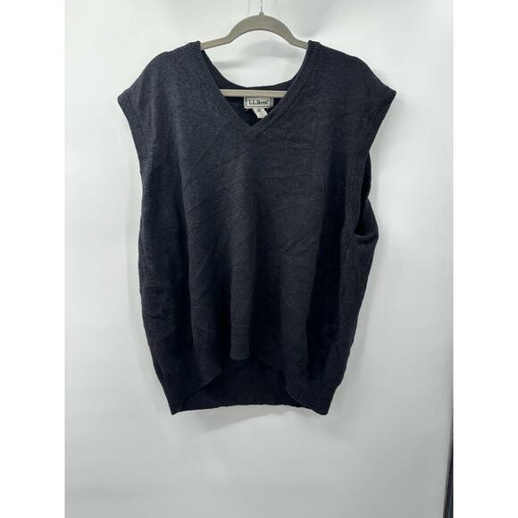 Vintage L.L. Bean Mens 100% Lambswool Sweater Vest Made in Scotland Gray XL